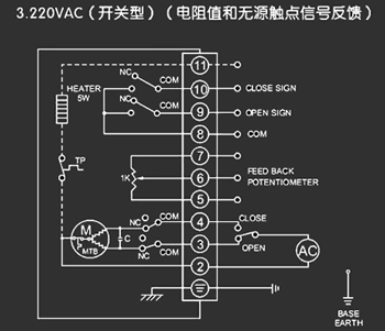 220VAC開關(guān)型<a href='http://www.dexa.com.cn/Product/diefa/diandongdiefa/' target='_blank'>電動(dòng)<a href='http://www.dexa.com.cn/Product/diefa/' target='_blank'>蝶閥</a></a>接線圖
